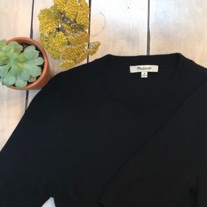 Madewell Ribbed Crew Neck Black Top Women’s Medium